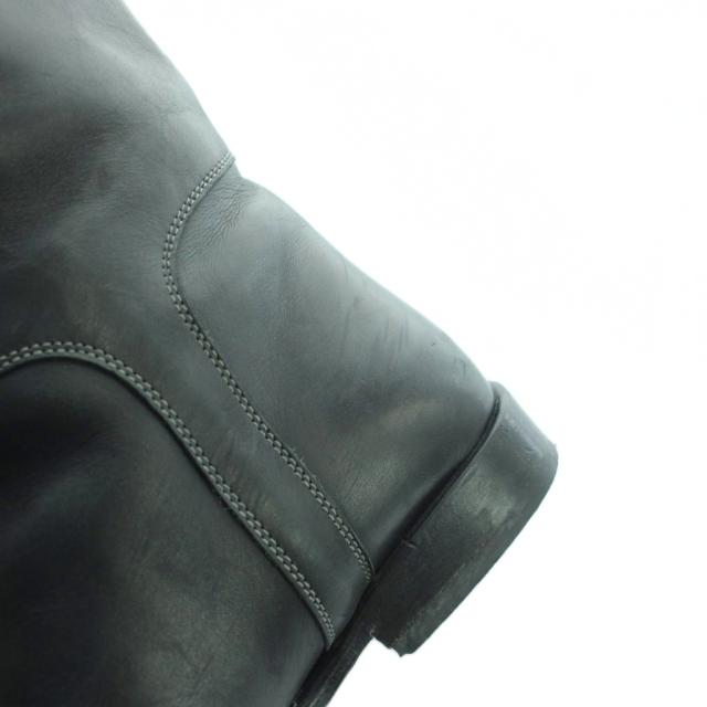 【中古】サルヴァトーレフェラガモ Salvatore Ferragamo ロングブーツ ラウンドトゥ レザー ロゴ 5.5 23cm 黒_5