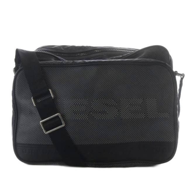 【中古】ディーゼル DIESEL ショルダーバッグ 一肩先 PVC 目明かしロゴタイプ バイ色合い 黒いこと 青味