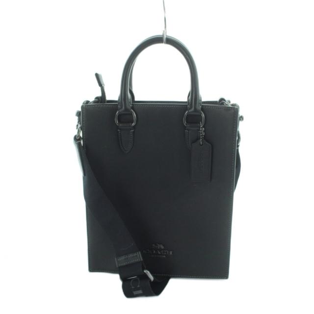 【中古】コーチ COACH CP050 ショルダーバッグ ハンド 2WAY シグネチャー ロゴ レザー 黒 ブラック ■GY18 /MQ