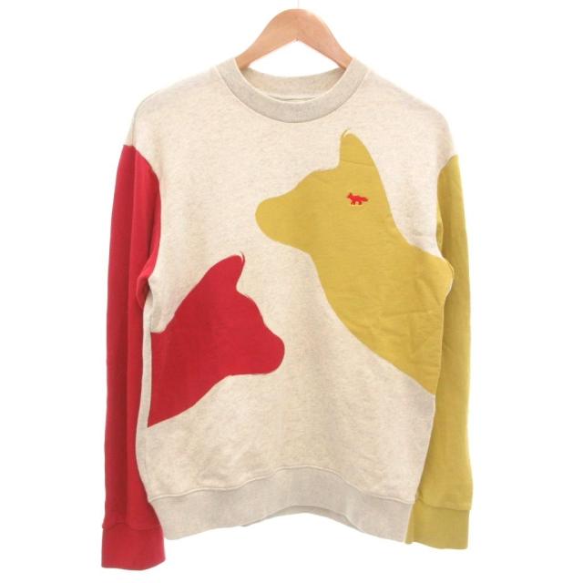 【中古】メゾンキツネ MAISON KITSUNE 流汗 調教師 長袖 労働者の一団のど頚 裏毛 綿織物 毛の荒物刺しゅう S