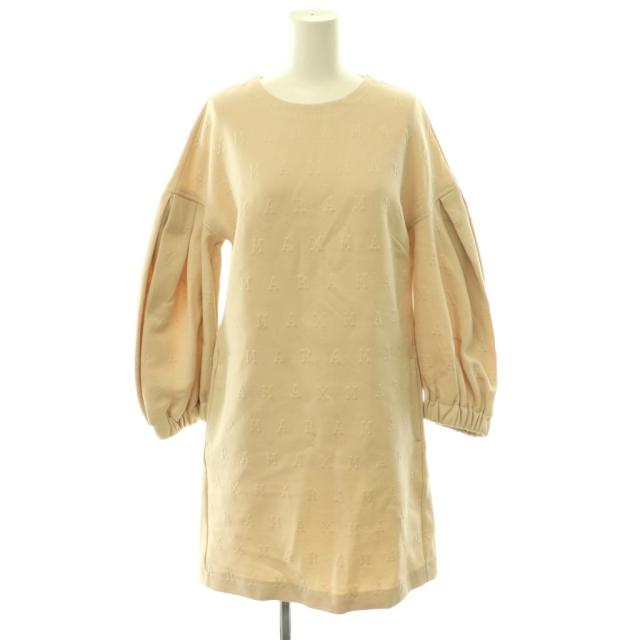 【中古】マックスマーラ MAX MARA ワンピース ひざ丈 ジャガード 36 ベージュ /DF ■OS ■GY18 レディース