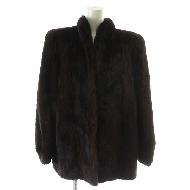【中古】サガミンク SAGA MINK 銀サガ 毛皮コート ハーフコート ミンク アウター 13 L 茶 ブラウン|au PAY マーケット