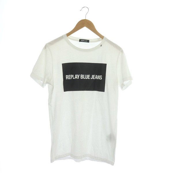 【中古】リプレイ REPLAY Tシャツ 半袖 ロゴプリント S 白 ホワイト /MY ■GY09 メンズ｜au PAY マーケット