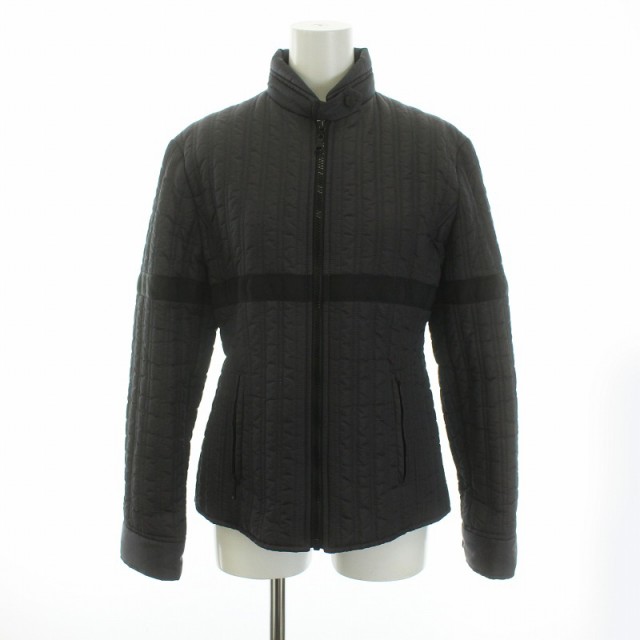安い割引 アルマーニエクスチェンジ A/X ARMANI EXCHANGE 中綿ジャケット ジップアップ 縦ステッチ 裏地ロゴ S 茶  レディースファッション