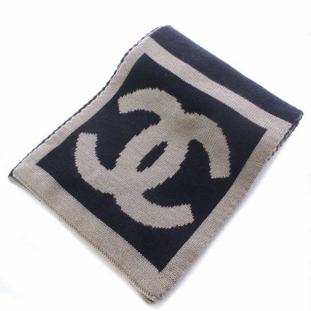 中古】シャネル CHANEL マフラー ウール シルク混 カシミヤ混