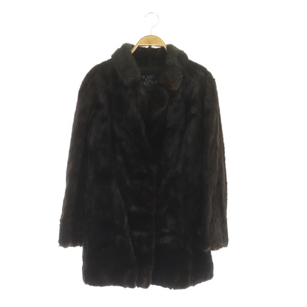 美品✨WORLD FUR COLLECTION ミンク ファー コート ブラック着丈70cm