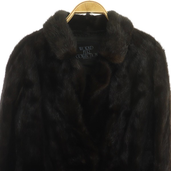 美品✨WORLD FUR COLLECTION ミンク ファー コート ブラック着丈70cm