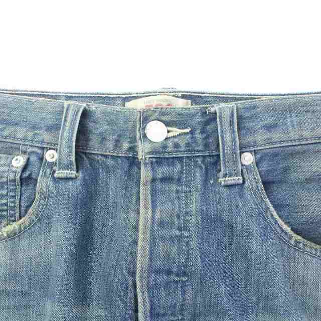 中古】Levi's 501 デニムパンツ ストレート ヒッコリーリペアード