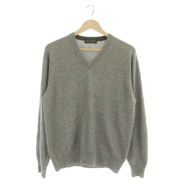 【中古】dandyl KNIT COLLECTION PURE CASHMERE ニットセーター 長袖 Vネック カシミア M グレー /MY  ■GY01 メンズ｜au PAY マーケット