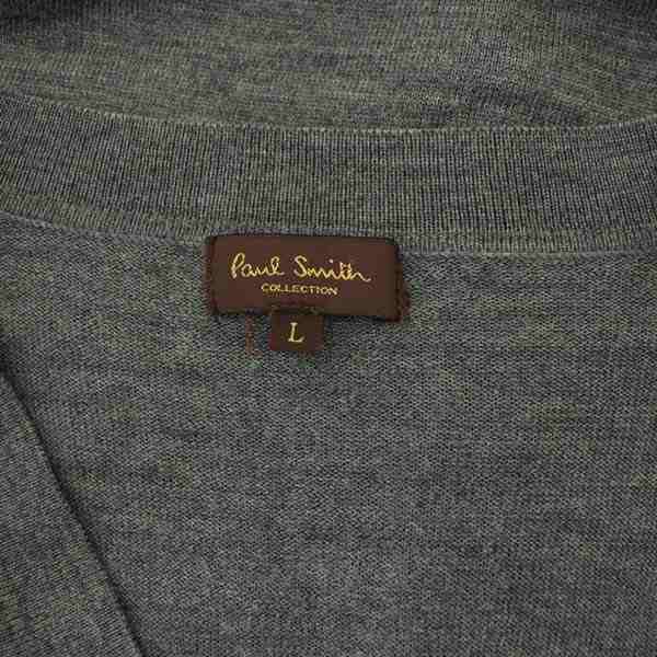 【中古】ポールスミスコレクション PAUL SMITH COLLECTION カーディガン ニット 長袖 Vネック ボーダー ウール L｜au PAY  マーケット