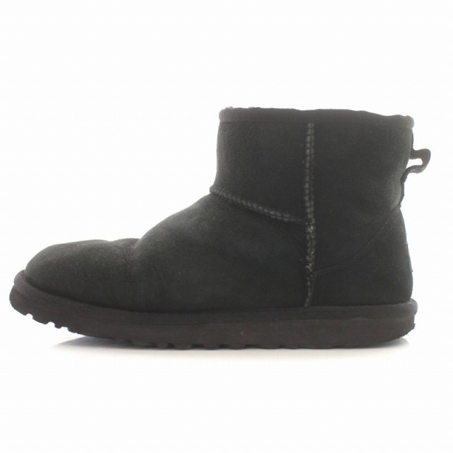 中古】アグ UGG ムートンブーツ ショートブーツ US6 23cm 黒 ブラック