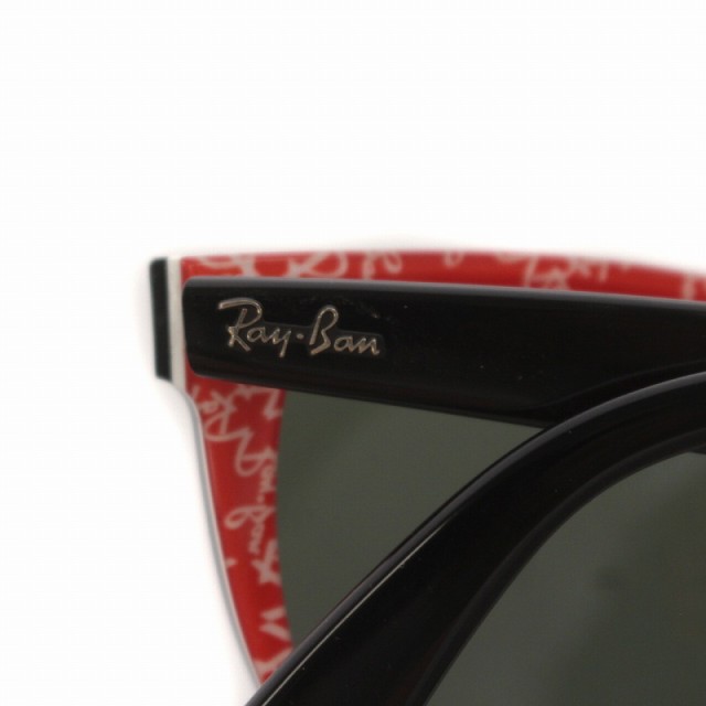 Ray•Ban WAYFARER ブラックオンテキストレッド/クリスタルグリーン-