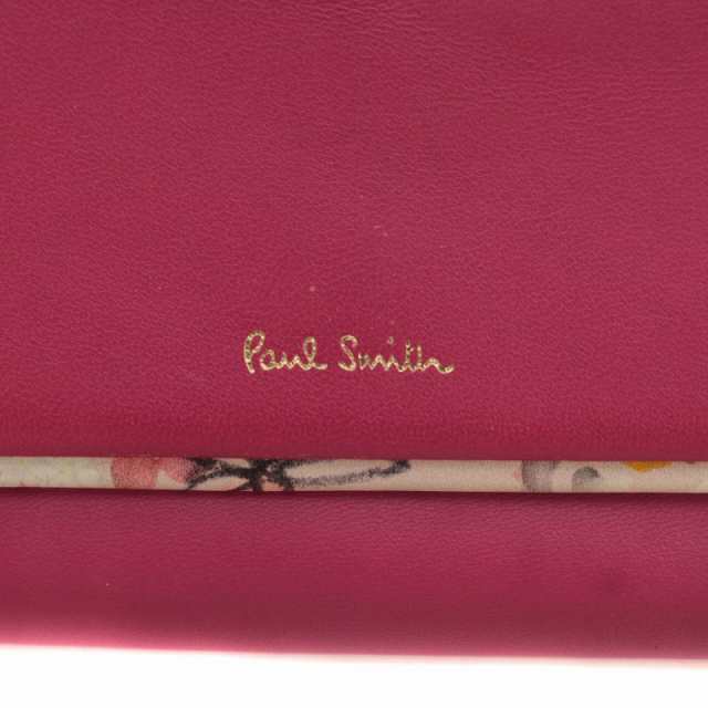 中古】ポールスミス PAUL SMITH 二つ折り長財布 ウォレット ロゴ 花柄