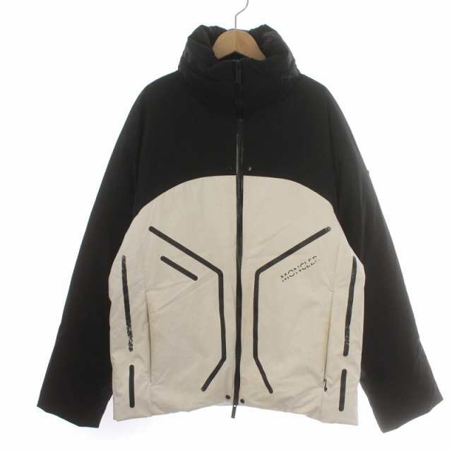 【中古】モンクレール MONCLER 22AW BARCENA ダウン ジャケット バイカラー フード 2 M 白 黒 H20911A00177