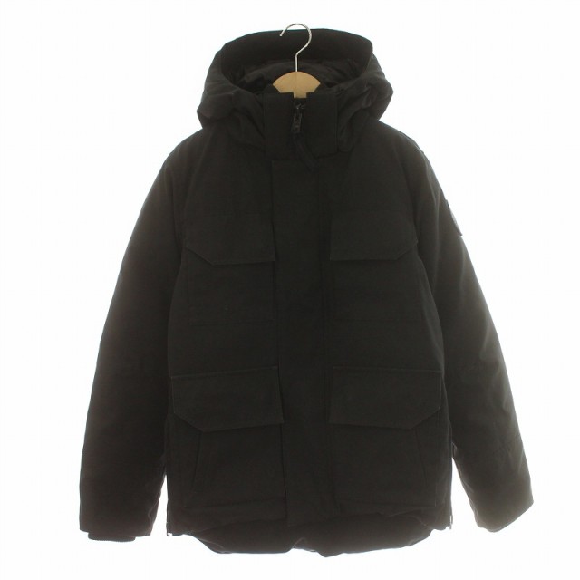 【中古】CANADA GOOSE BLACK LABEL MAITLAND PARKA メイドランドパーカ ダウンジャケット フード XS 黒 12T-01751414