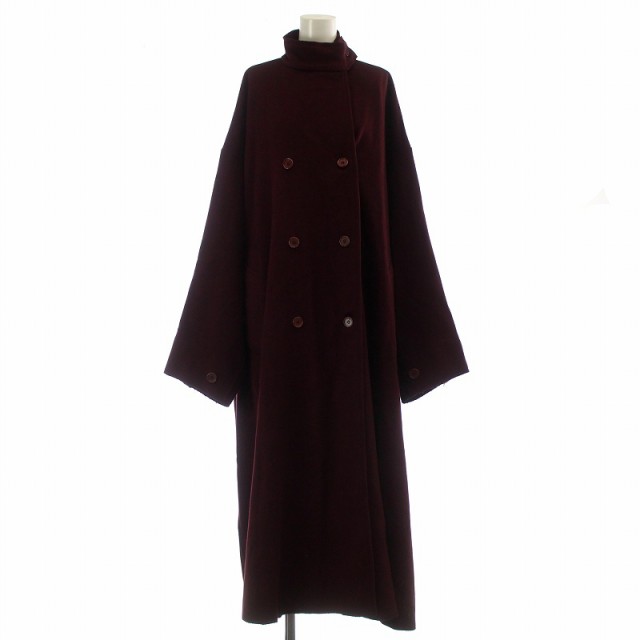 【中古】ガブリエラ コール ガーメンツ ロロピアーナ生地 NO.65 OVERSIZED DOUBLE BREASTED COAT 2 M ボルドー 赤