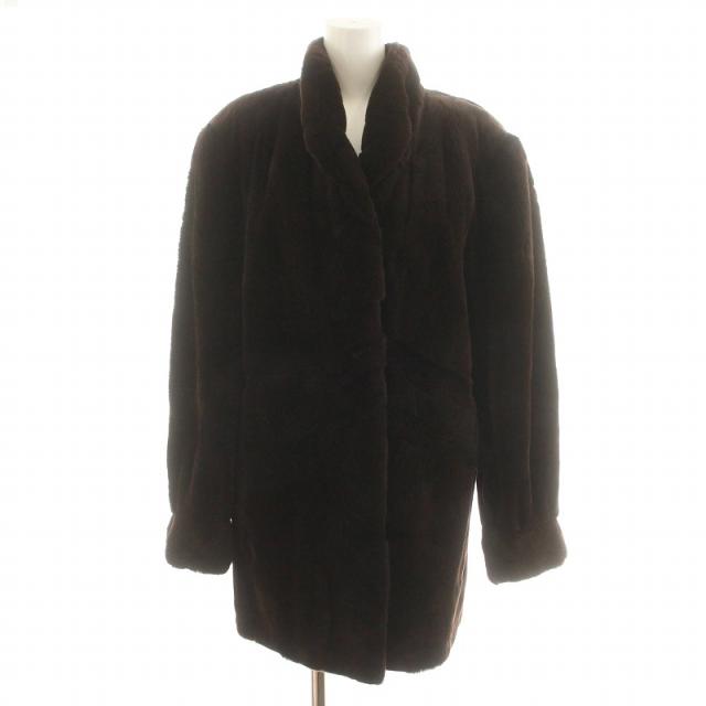 SAGA MINK】 銀タグ 毛皮 ロングコート シェアードミンク ブラック