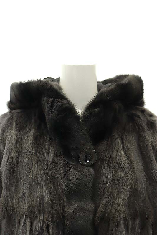 バルマン リバーシブル リス毛皮コート ブラック バルマン BALMAIN