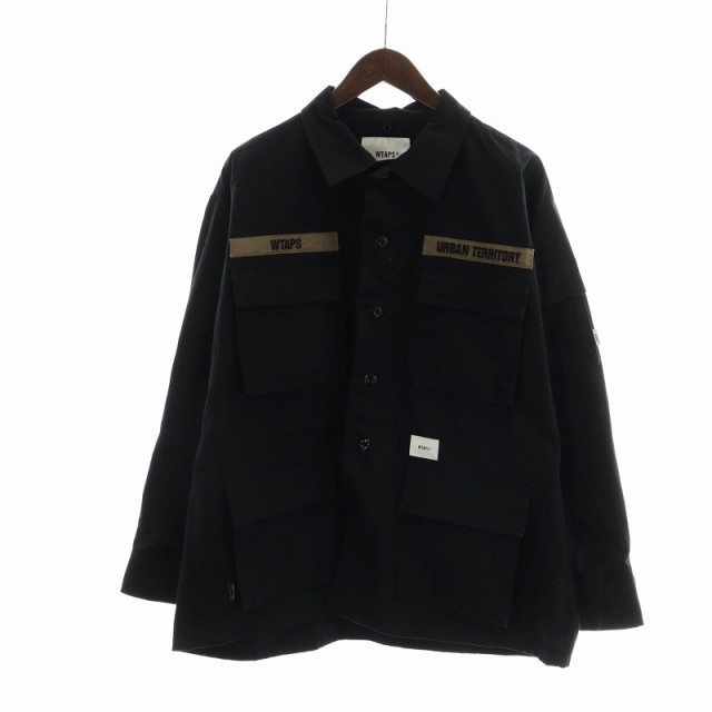 【中古】ダブルタップス WTAPS ジャングル リップストップ コーデュラ ミリタリー ジャケット 2 黒 202WVDT-SHM01