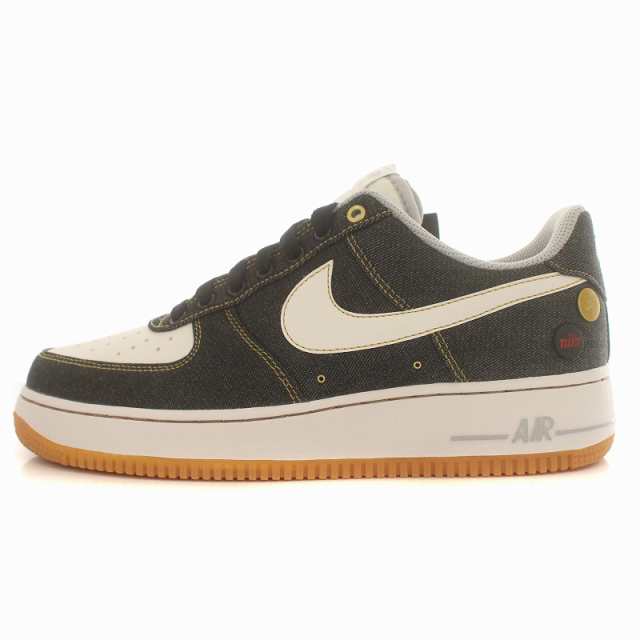 【中古】未使用品 NIKE AIR FORCE 1 07 DENIM エア フォース デニム スニーカー ローカット 27?p 黒 白 630930-001