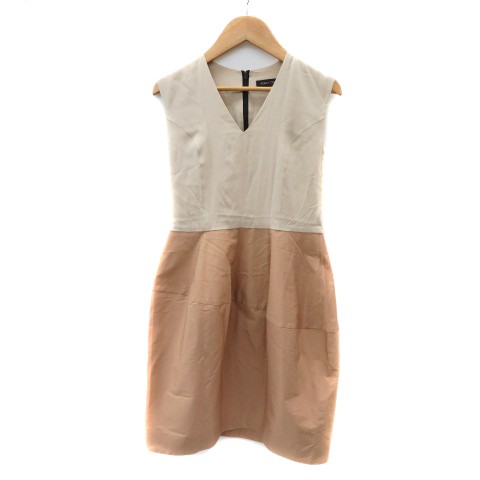 【中古】ヨーコチャン YOKO CHAN ノースリーブワンピース ミニ丈 36 S ライトベージュ /YK23 ■GY12 レディースの通販は