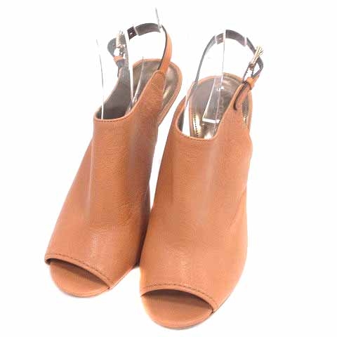 【中古】コーチ COACH サンダル ブーティ スタックヒール アンクルベルト レザー 35.5 22cm ベージュ /YK ■GY19 レディースの通販は