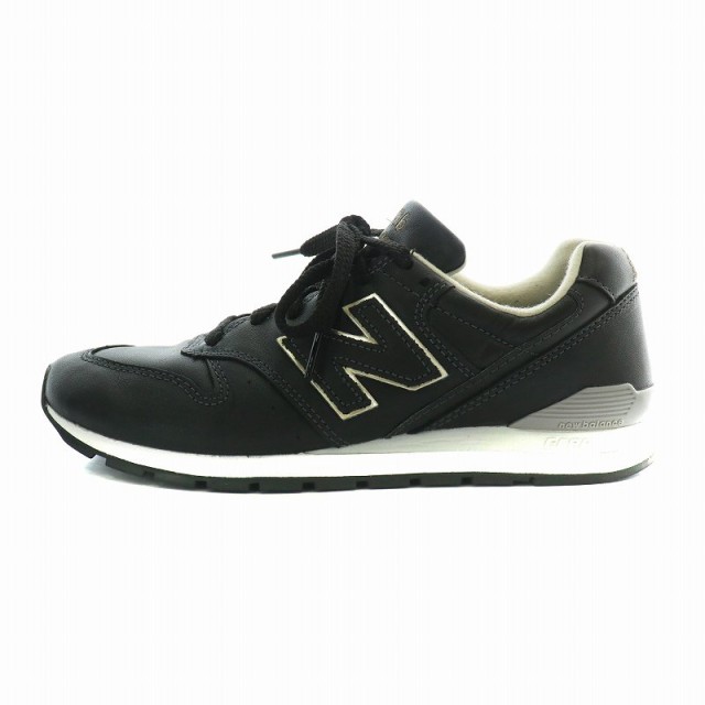 【中古】NEW BALANCE 996 HERITAGE LEATHER PACK スニーカー レザー ローカット ロゴ 刺繍 US6.5 24.5cm 黒 CM996HB2の通販は