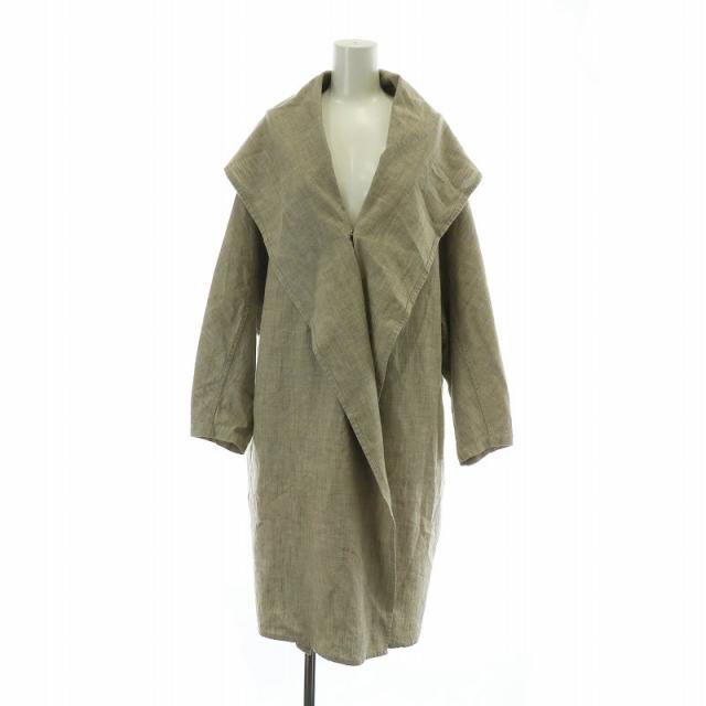 【中古】ワイズ Y's スプリングコート アウター 七分袖 ロング 2 M ベージュ /XZ ■GY12 レディースの通販は