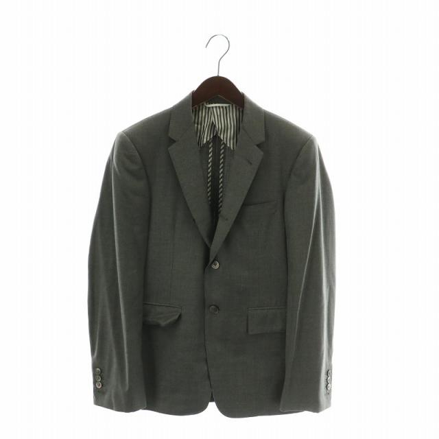 【中古】THOM BROWNE テーラードジャケット ウール シングル 3B 背抜き 肩パッド サイドベンツ 1 S グレーの通販は 15,184円