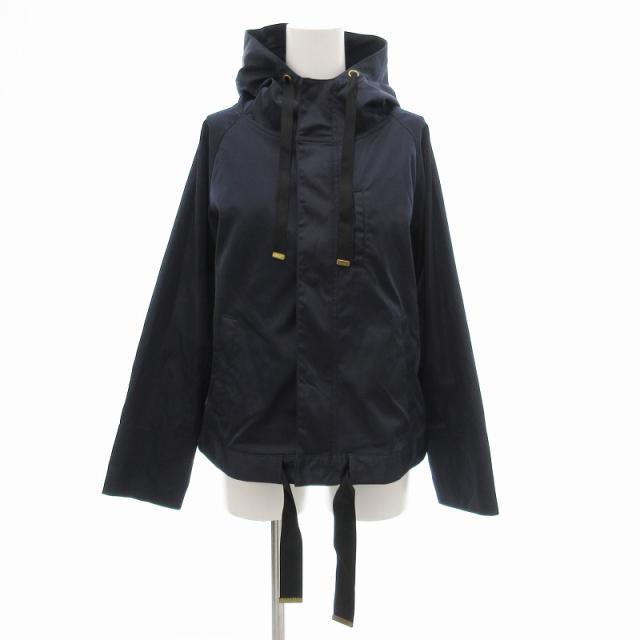 【中古】レイカズン Ray cassin FAVORI ジャケット パーカー ミドル丈 ジップアップ 比翼 F 紺 /JS レディース