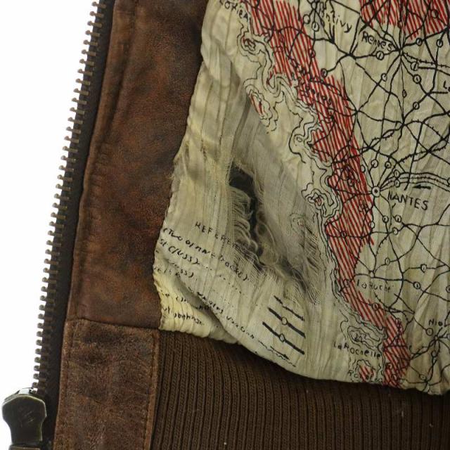 【中古】アヴィレックス AVIREX TYPE G-1 レザージャケット 革ジャン 長袖 ジップアップ ロゴ 裏地総柄 L 茶 中古】アヴィレックス AVIREX TYPE G-1 レザージャケット 革ジャン