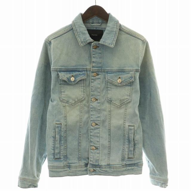 ZARA ザラ デニムジャケット Gジャン ダメージ加工 ブラック メンズ L