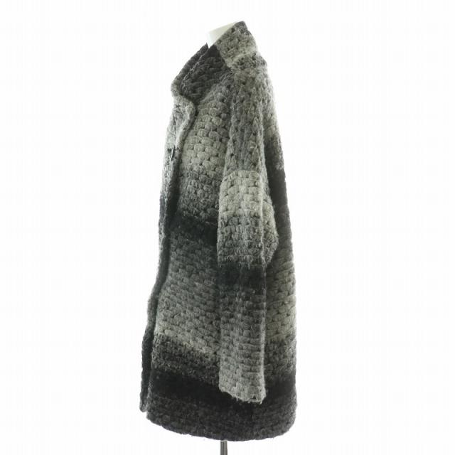 ◆TOKUKO 1er VOL/トクコ フォト柄 ウール ポンチョ マント コート ブラック 9