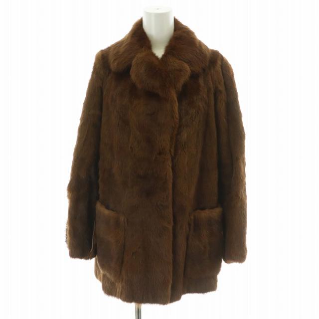 ブラウン毛皮ハーフコート Rrmbulton(オンワード)ミンク ブラウン毛皮