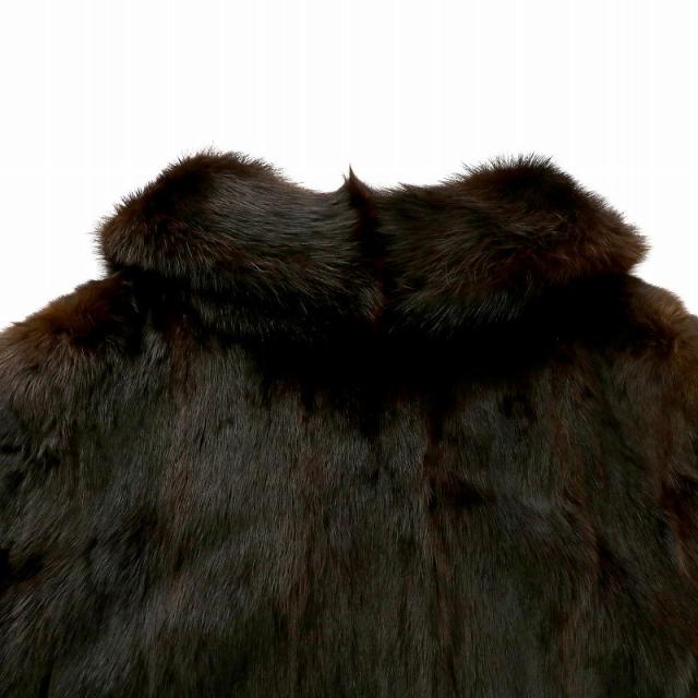 【中古】ファーコート ミドル ハーフ ミンクファー 毛皮 総裏地 茶 ブラウン こげ茶 ダークブラウン /MP ■GY22 中古】ファーコート ミドル ハーフ ミンクファー 毛皮 総裏地 茶