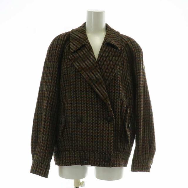 THE TOE ブラウン チェック テーラードジャケット M エトル etoll