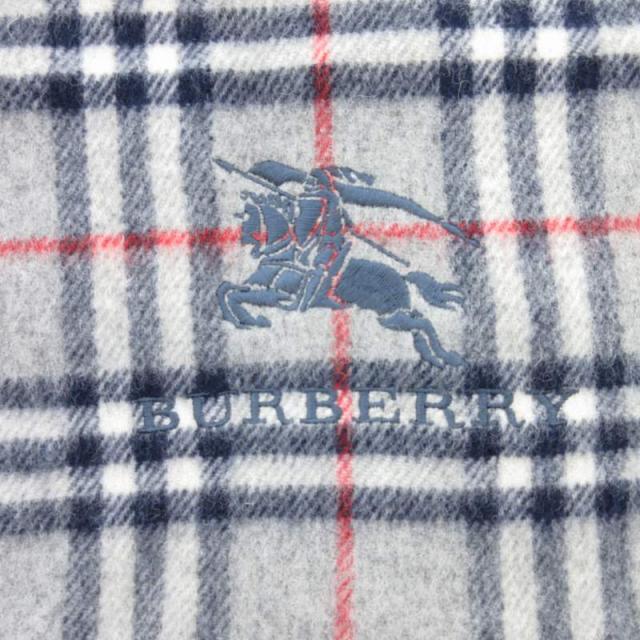 バーバリーロンドン カシミヤ100% ホース刺繍 フリンジマフラー