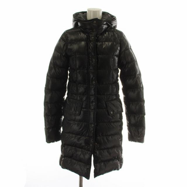 【中古】DUVETICA NICEA ダウンコート ジャケット アウター ナイロン フード ジップアップ 38 S 黒 D.2480.00/1035.R