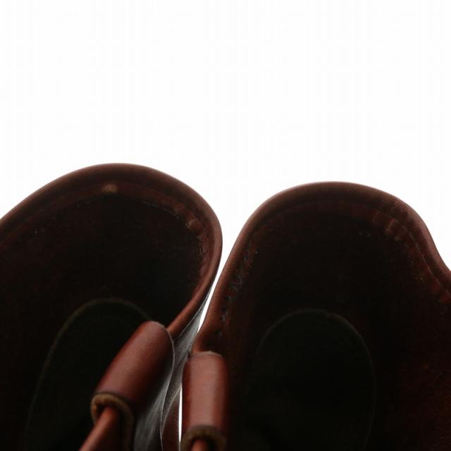 【中古】レッドウィング REDWING 90s 四角犬タグ ペコスブーツ ショート レザー ラウンドトゥ ロゴ 9.5 27.5cm 茶