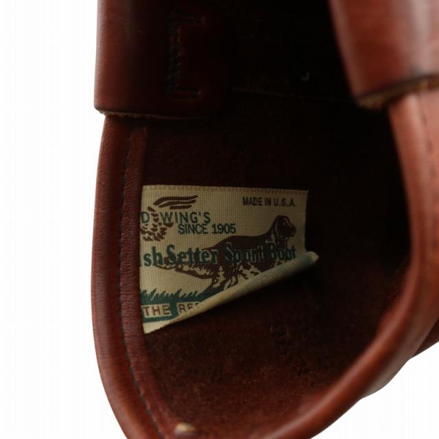 【中古】レッドウィング REDWING 90s 四角犬タグ ペコスブーツ ショート レザー ラウンドトゥ ロゴ 9.5 27.5cm 茶