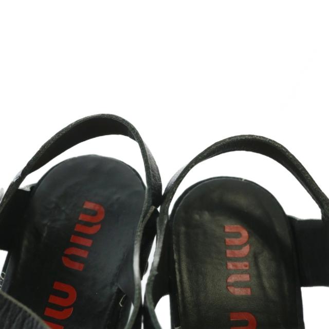 miumiu 黒いウェッジソールサンダル ミュウミュウ miu miu 編み込み