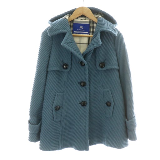 バーバリーブルーレーベル ショートウールコート バーバリーブルー