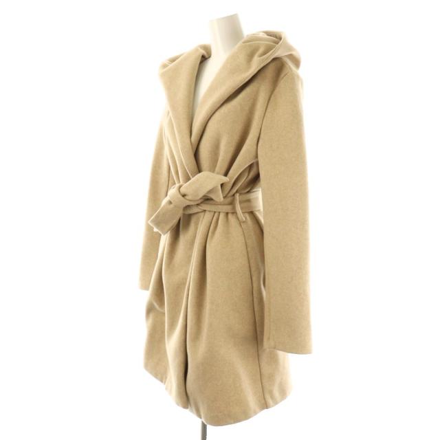 中古】ザラ ZARA ロングコート フード ボタンレス USAS ベージュ /DO
