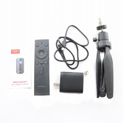 【中古】アンカー ANKER android tv 9.0  nebula cupsule 2 モバイルプロジェクター 箱付き スタンド付き 黒  D2421 中古】アンカー ANKER android tv 9.0 nebula cupsule 2 モバイル