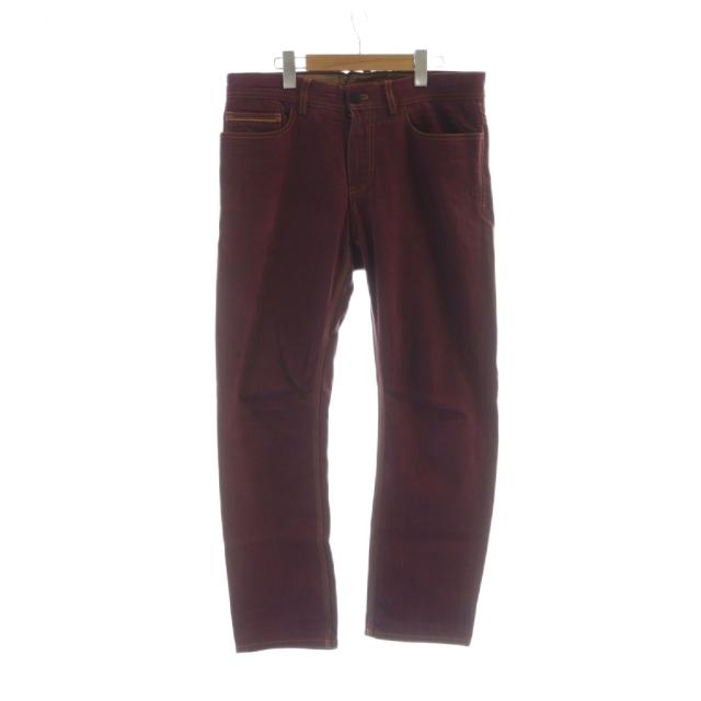 【中古】ベルルッティ Berluti テーパードパンツ デニム ジップフライ ロゴ 50 紫 赤 レッド ■GY19 /MQ メンズ