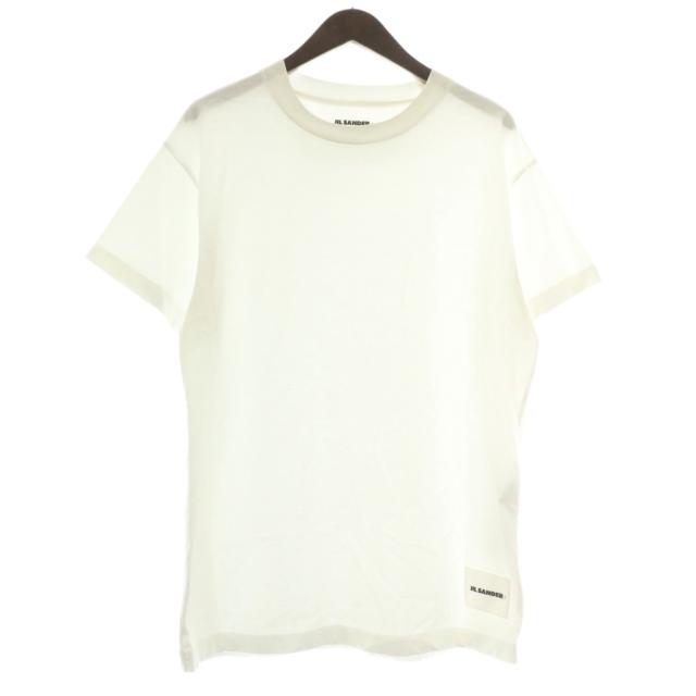【中古】ジルサンダー JIL SANDER 2020年製 Tシャツ カットソー 半袖 クルーネック ロゴ M 白 ホワイト