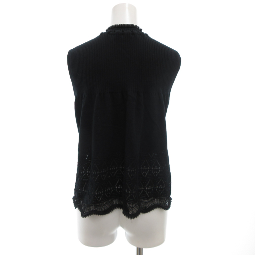 【中古】マメクロゴウチ 21SS カーテンモチーフニットベスト Curtain Motif Knitted Vest ノースリーブ 2 ギャザー_1