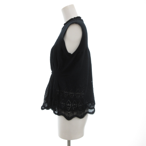 【中古】マメクロゴウチ 21SS カーテンモチーフニットベスト Curtain Motif Knitted Vest ノースリーブ 2 ギャザー_2
