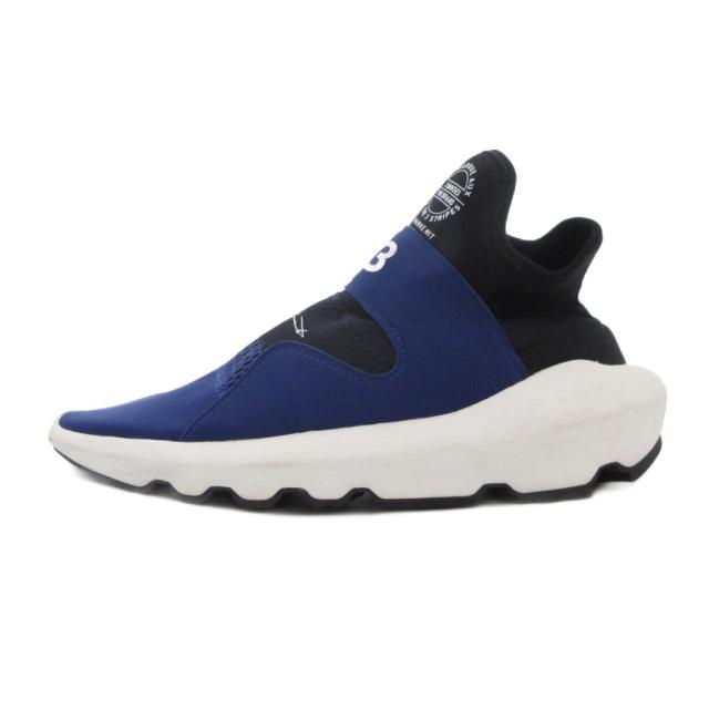 【中古】ワイスリー Y-3 SUBEROU スニーカー 24.5cm シューズ ロゴ ハイカット 黒 ブラック 青 ブルー AC7199 /AE