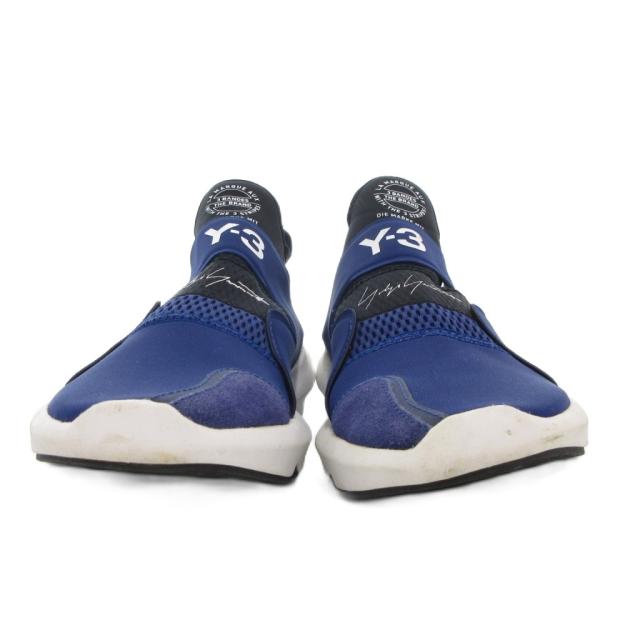 【中古】ワイスリー Y-3 SUBEROU スニーカー 24.5cm シューズ ロゴ ハイカット 黒 ブラック 青 ブルー AC7199 /AE